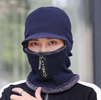 Men's winter fleece knit cap navy