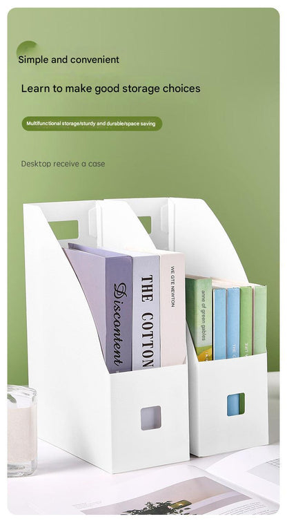 deskside view of black and ivory file holder
