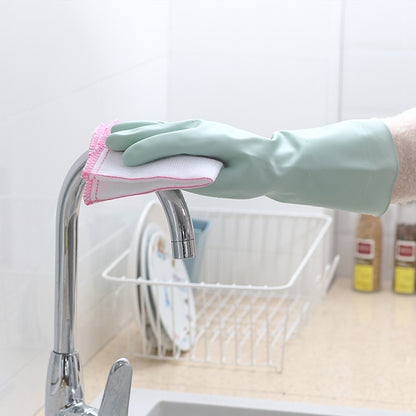 Blue latex dish gloves