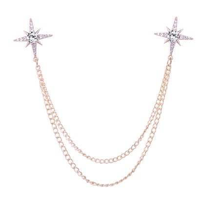Stylish star-shaped brooch for men and women