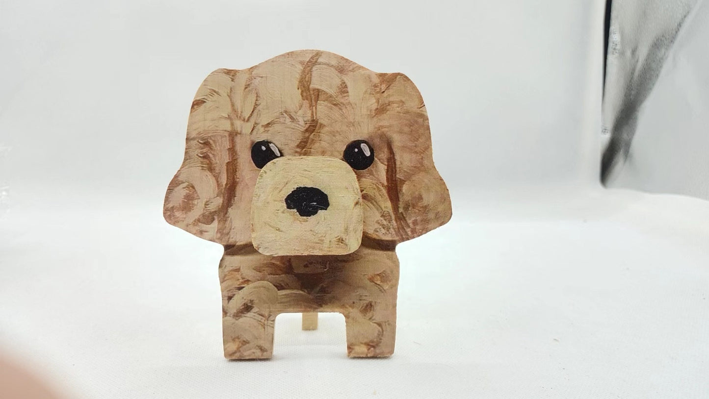 Wooden animal eyeglasses holder corgi design