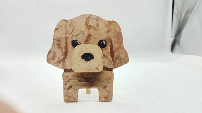 Wooden animal eyeglasses holder corgi design