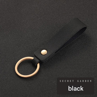 Stylish PU Leather Keychain in black