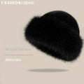 Imitation Fox Fur Mongolian Hat [Black]