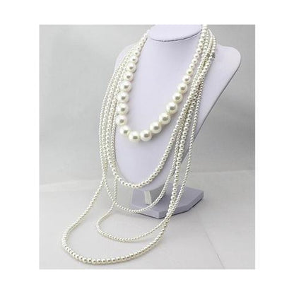 Vintage inspired pearl necklace with multi-strands