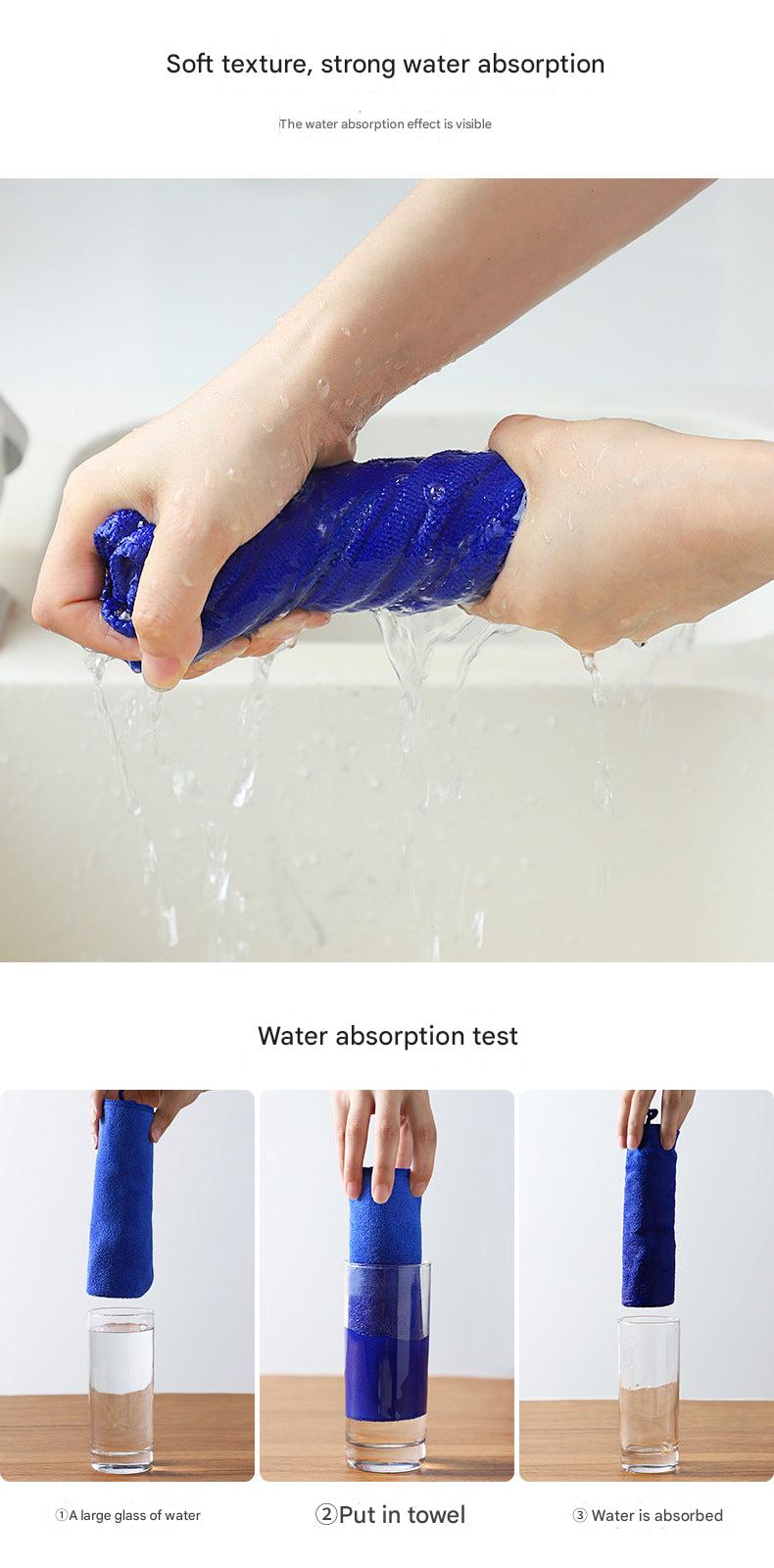Microfiber cloth in a hand