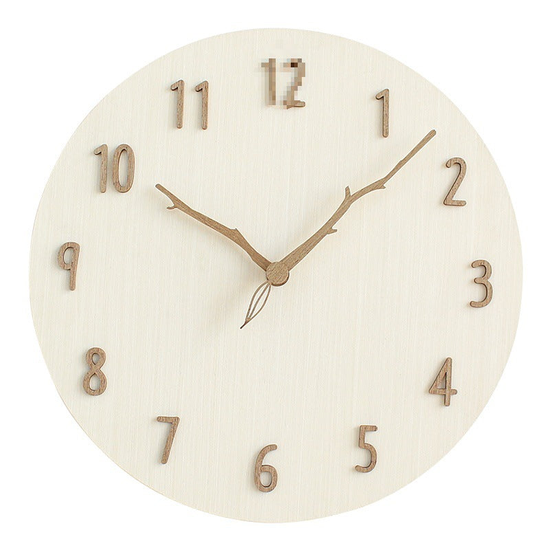 Modern Nordic silent wooden wall clock image