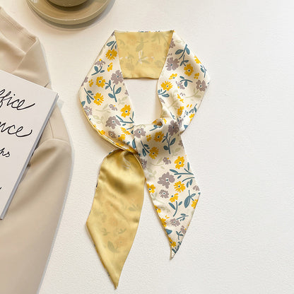 Yellow floral scarf as hairband