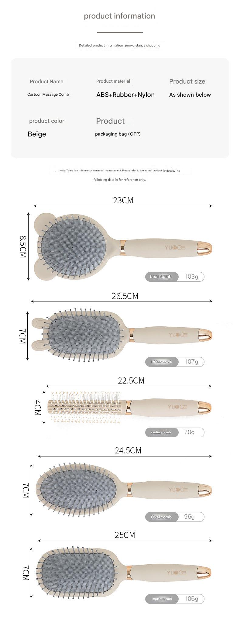 Portable hair brush for travel