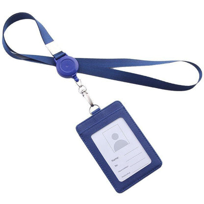 Black PU card holder on white background