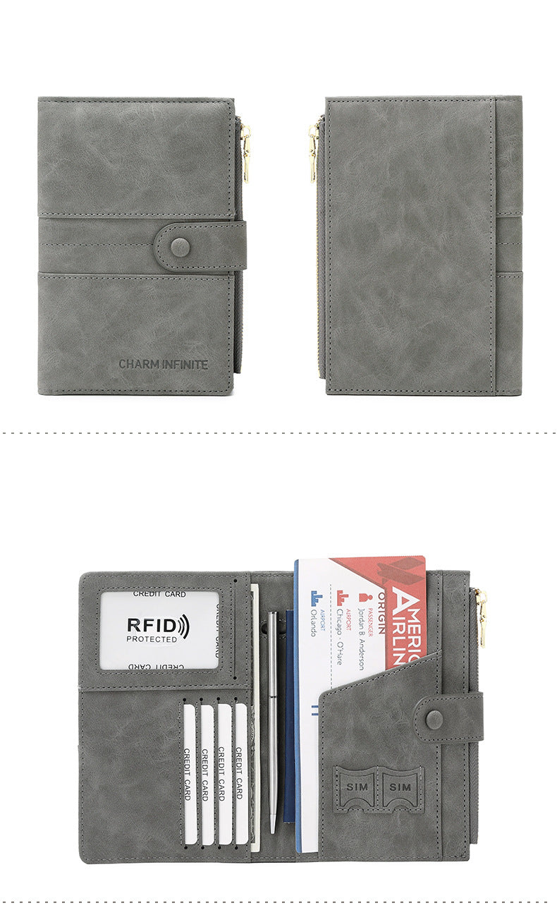RFID passport holder in black