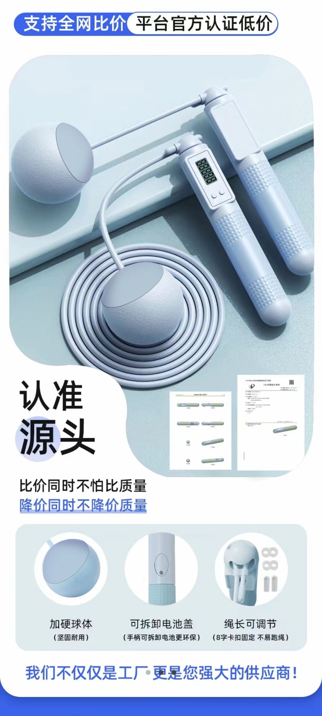 Smart Weighted Jump Rope Close-Up