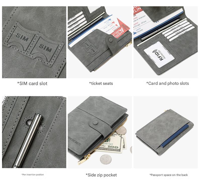 RFID passport holder in gray