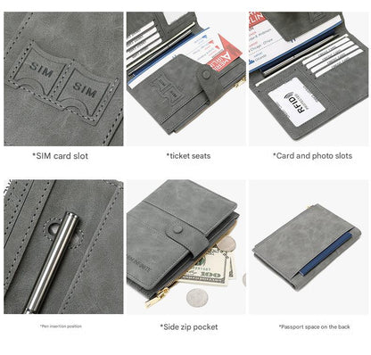 RFID passport holder in gray