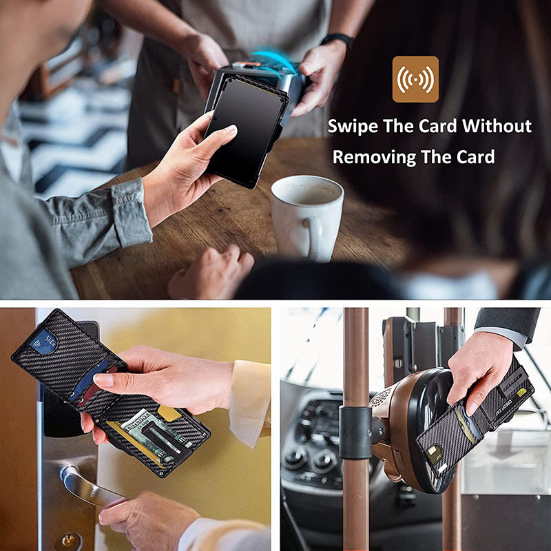 Carbon fiber wallet RFID protection