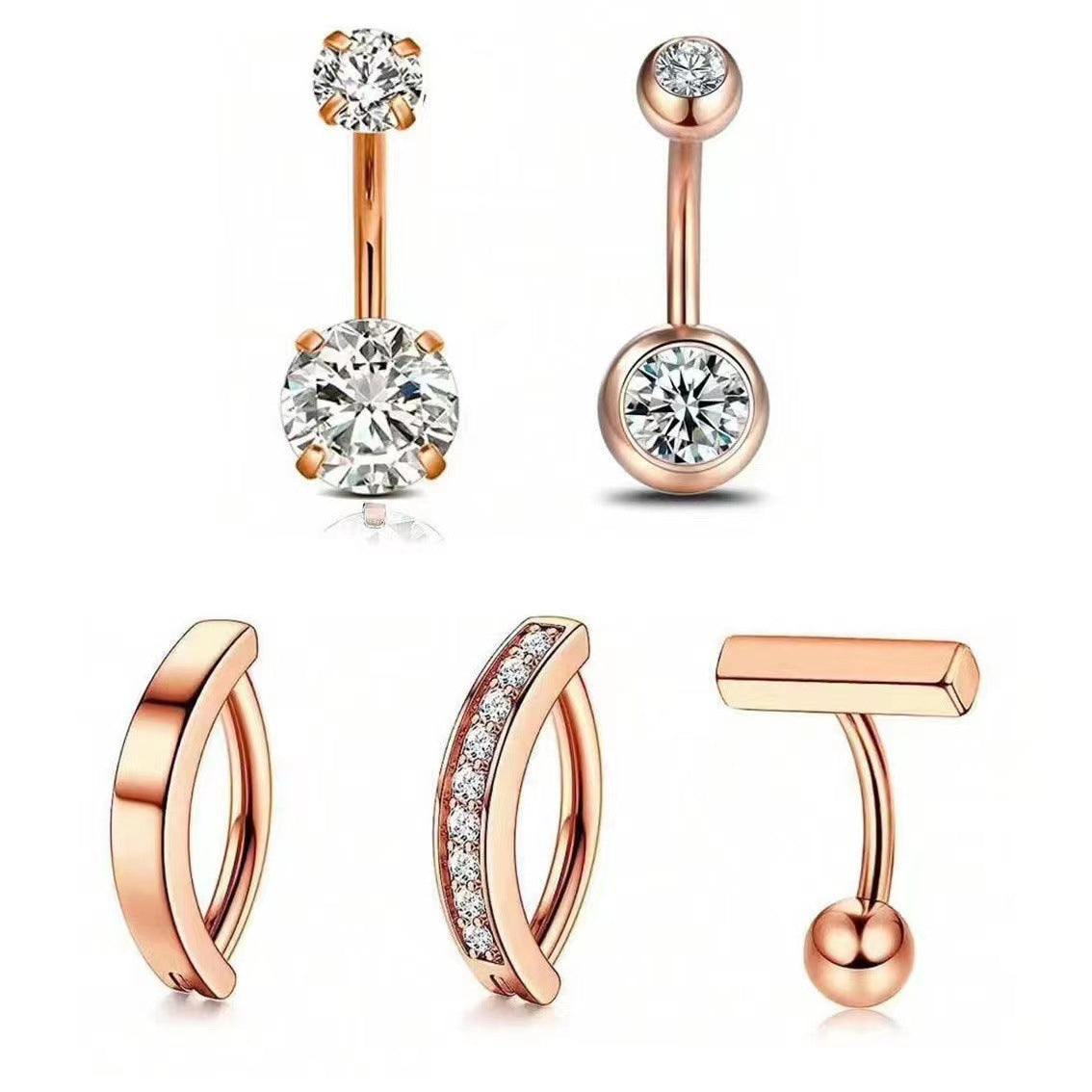 Elegant gold navel ring design - image 3