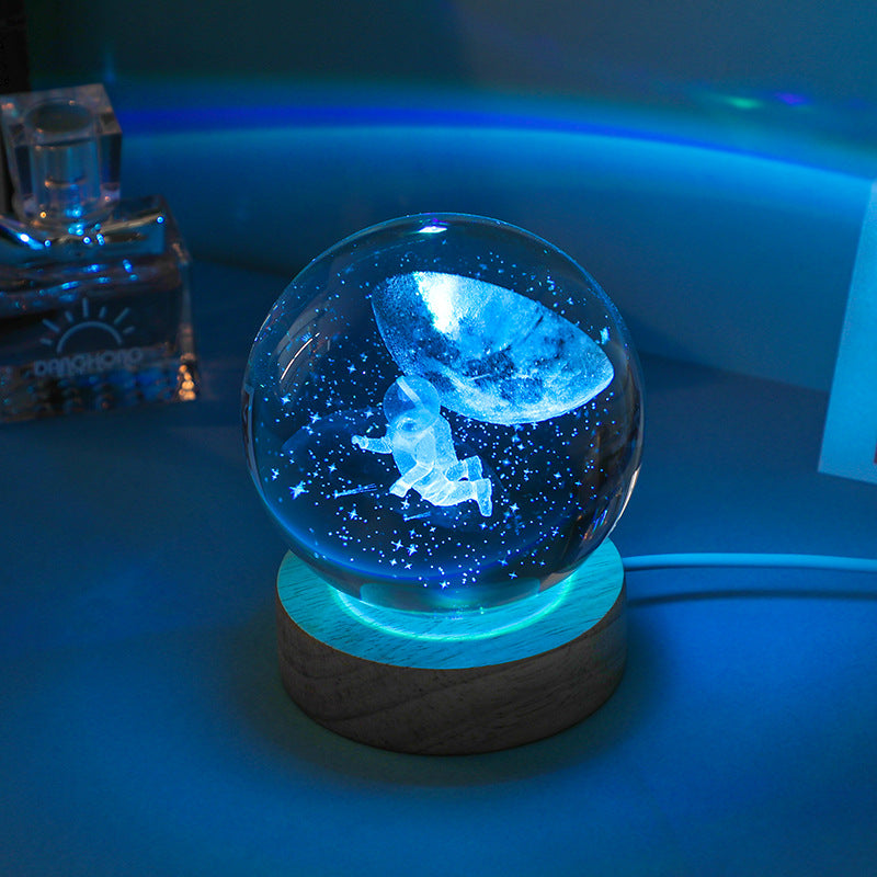 LED illuminated crystal ball night light image 3