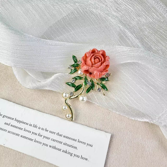 Elegant brooch displayed against a stylish background