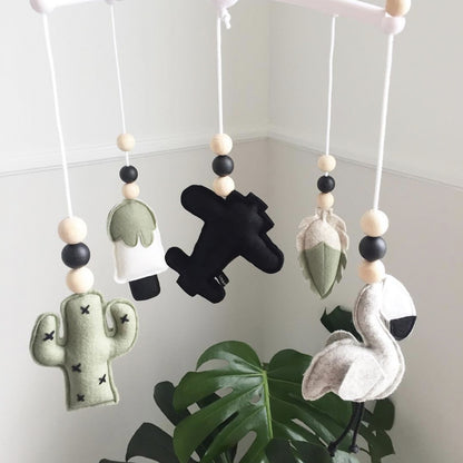 Close-up of Nordic style felt baby mobile image 2