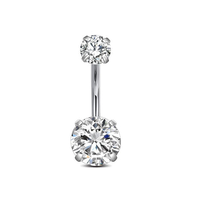 Stylish double-headed zircon navel ring image 3