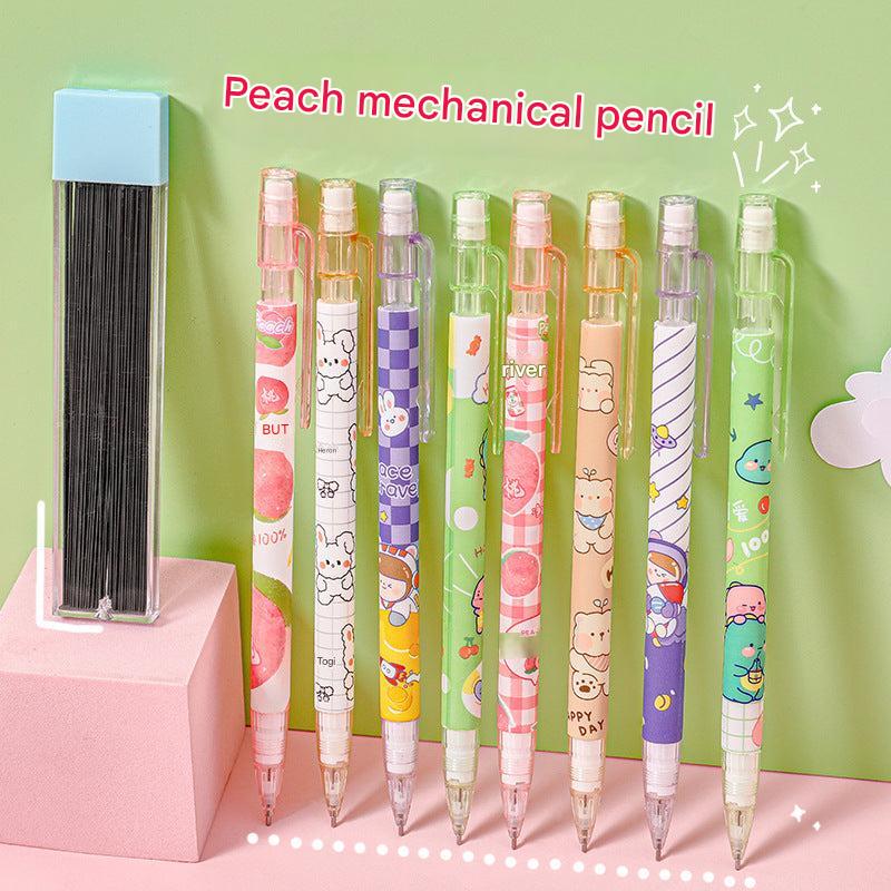 colorful cute mechanical pencil with peach design