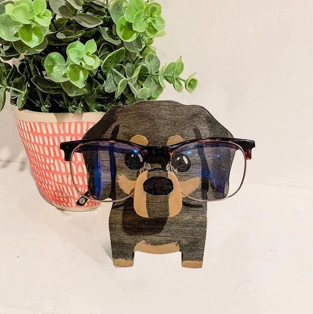 Wooden animal eyeglasses holder owl design