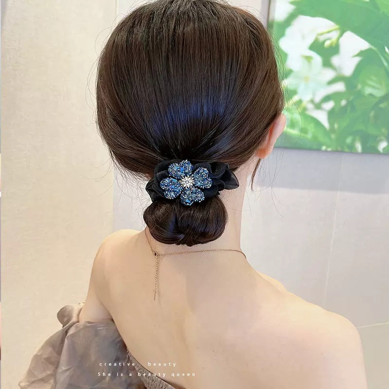 Unique clover design fabric scrunchie for versatile styles