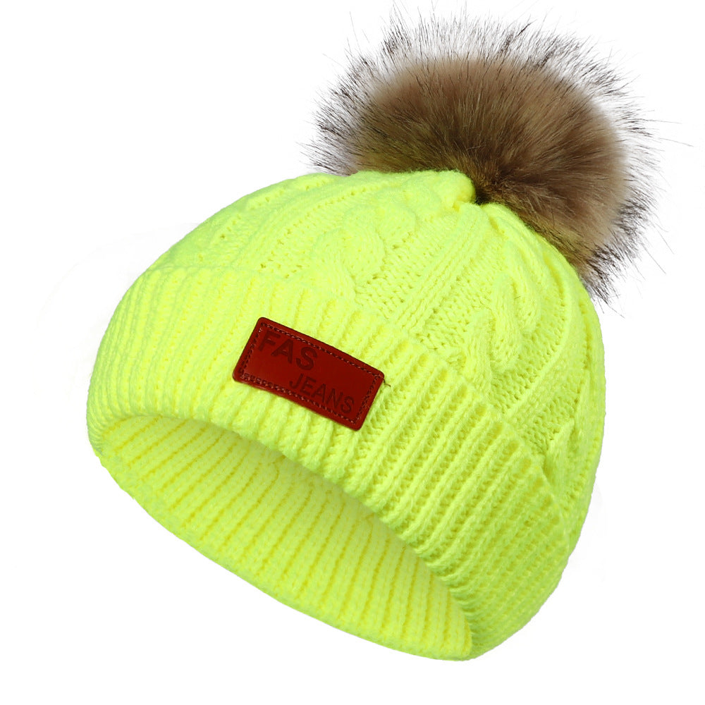 Knit hat and scarf set for kids in winter