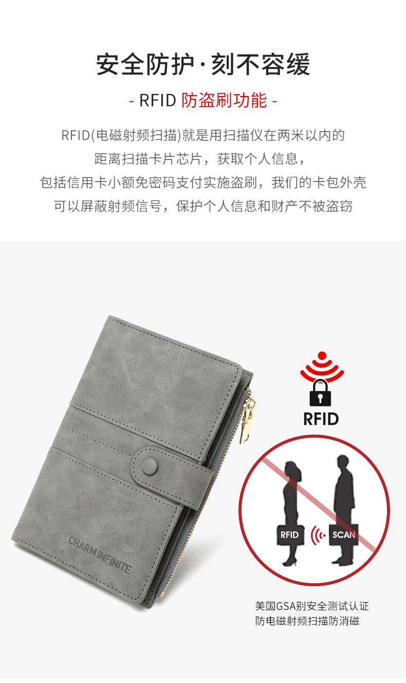 RFID passport holder in black