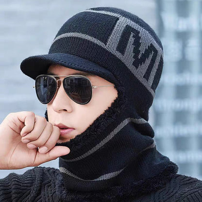 Men's winter fleece knit cap black