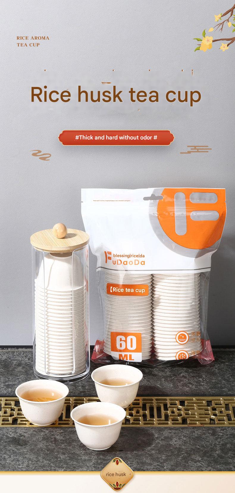Disposable rice husk tea cup image 4