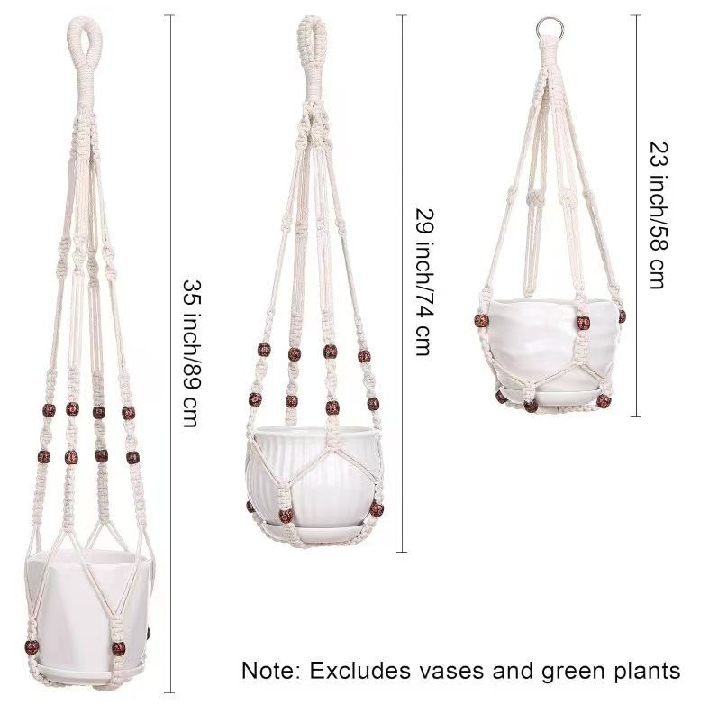 Eco-friendly cotton and hemp hanging basket image 2