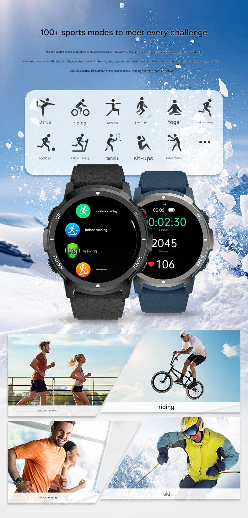 S52 smartwatch with magnetic charging on display