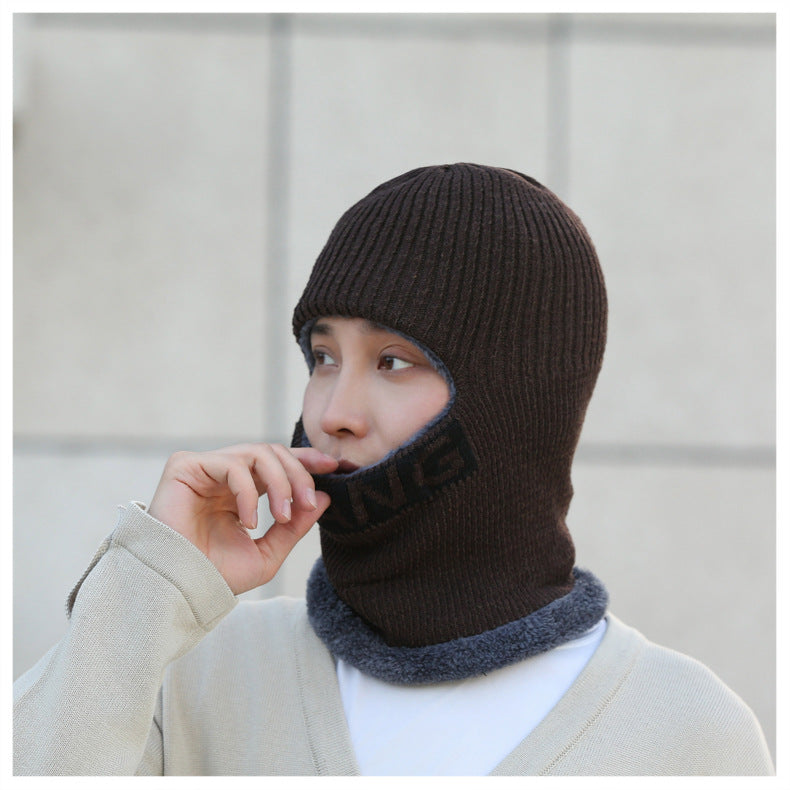 Men's winter fleece knit cap black