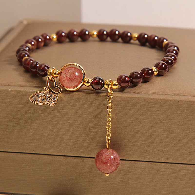 Beautiful garnet butterfly bracelet lifestyle