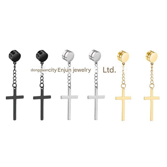 Titanium steel unisex earrings in various colors - image 3