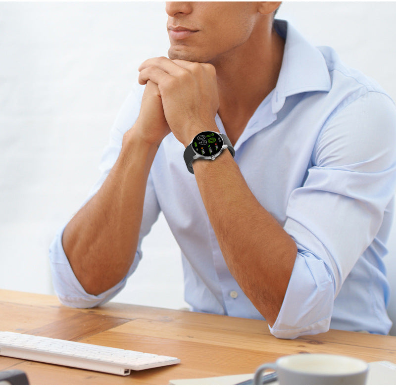 Fitness tracker watch on a colorful background
