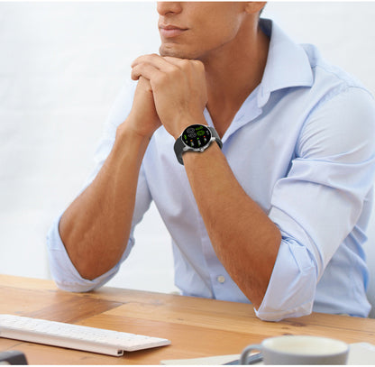 Fitness tracker watch on a colorful background
