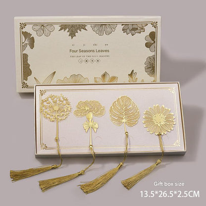 Elegant metal bookmark displayed on an open book