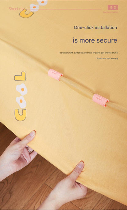 Non-slip bed sheet fastener white clip image
