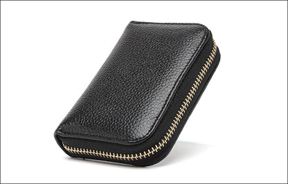 RFID blocking leather wallet in amethyst purple color
