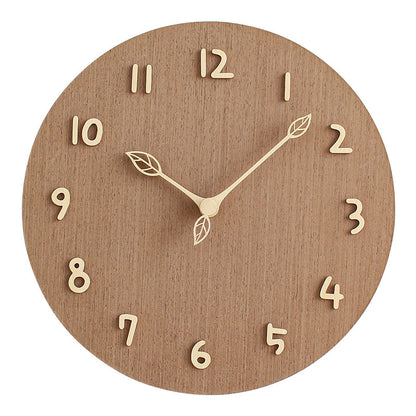 Modern Nordic silent wooden wall clock image