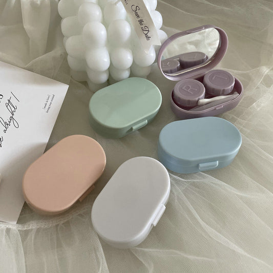Portable dual compartment contact lens holder - trendy design