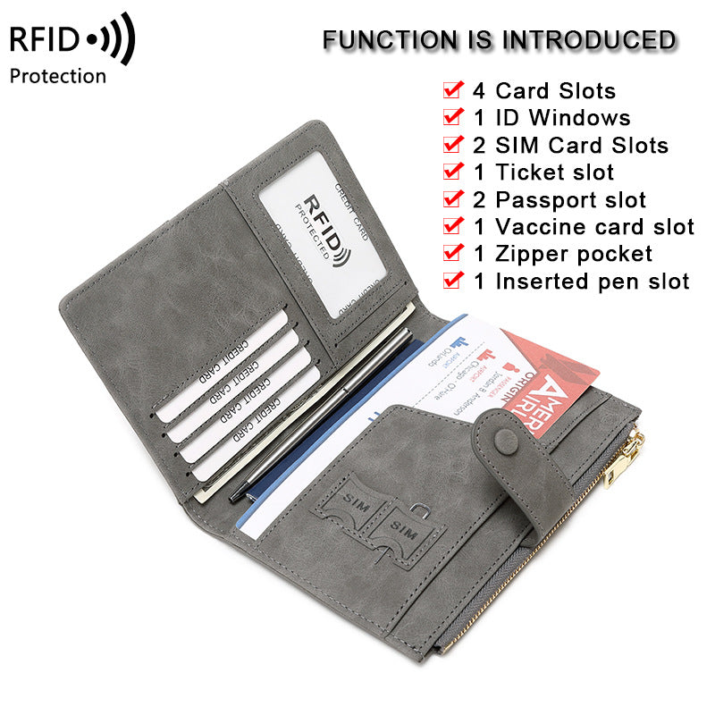 RFID passport holder in red