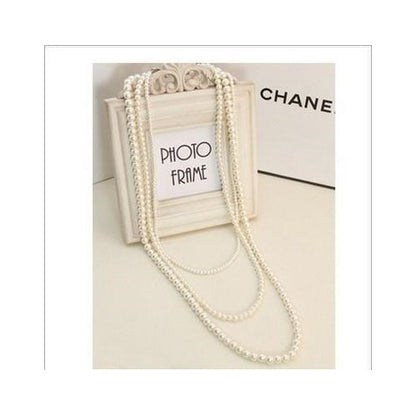 Vintage inspired pearl necklace with multi-strands