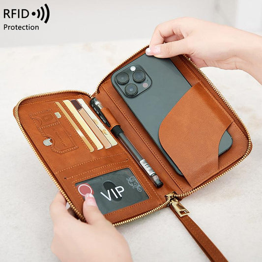Waterproof passport wallet in sky blue