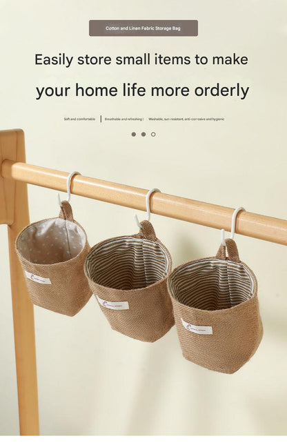 Mini wall-mounted storage pouch in yellow dots