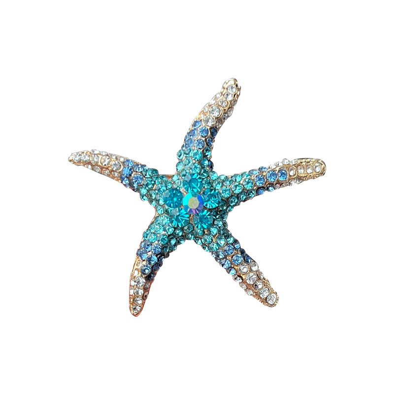 Fashionable starfish pin in silver