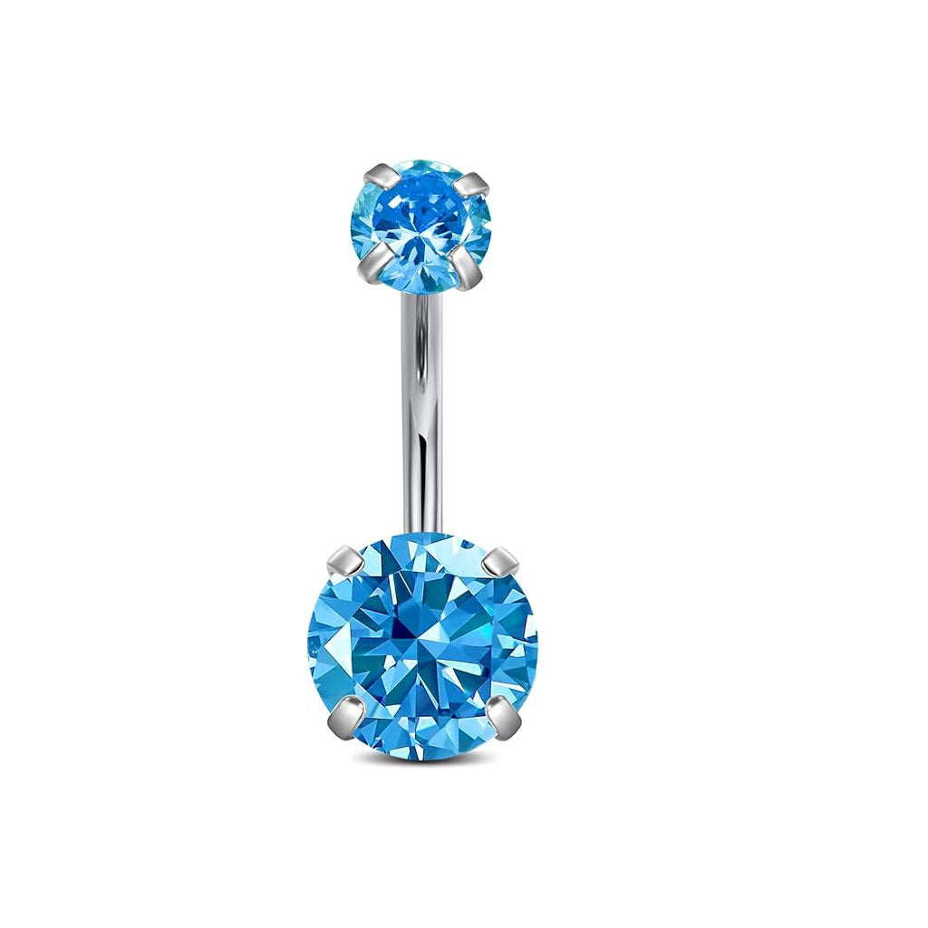 Stylish double-headed zircon navel ring image 8