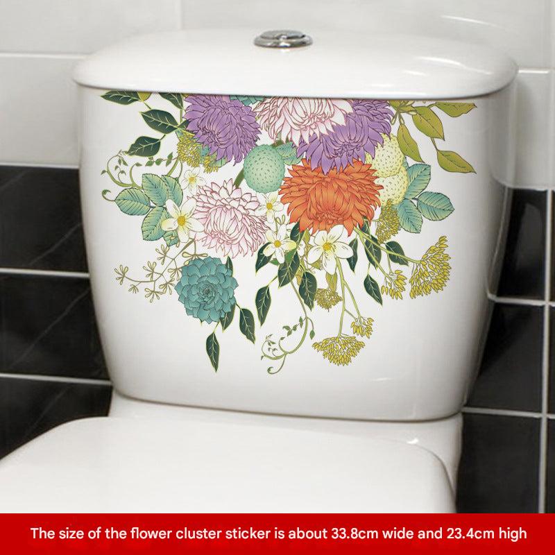 Floral toilet lid sticker design 5